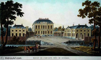 WikiOO.org - Encyclopedia of Fine Arts - Festés, Grafika Pierre Jacques Goetghebuer - Country House near Zutphen
