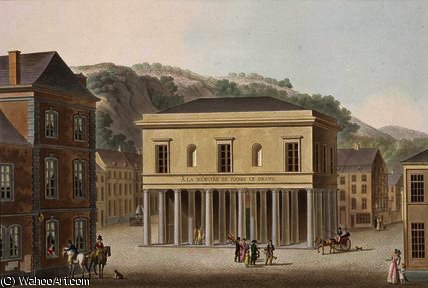 WikiOO.org - 백과 사전 - 회화, 삽화 Pierre Jacques Goetghebuer - Portico of the Fountain of Pouhon at Spa