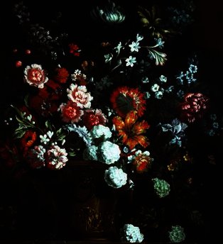 WikiOO.org - Güzel Sanatlar Ansiklopedisi - Resim, Resimler Pieter Casteels Iii - Flowers in a bronze urn