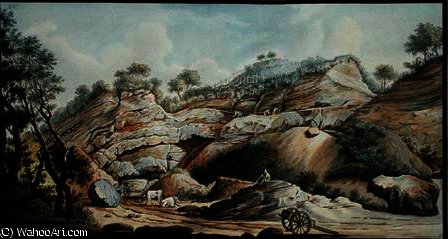 WikiOO.org - אנציקלופדיה לאמנויות יפות - ציור, יצירות אמנות Pietro Fabris - Part of the Cone of the Mountain of Somma, plate 15 from 'Campi Phlegrai