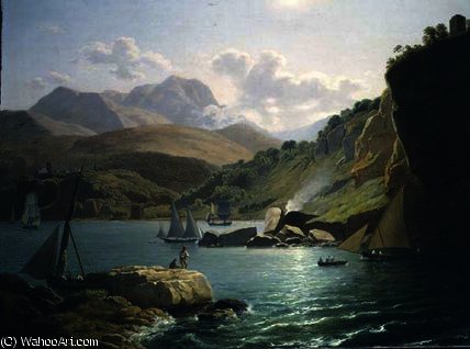 Wikioo.org - สารานุกรมวิจิตรศิลป์ - จิตรกรรม Ramsay Richard Reinagle - A View of the Shore of Vietri Sul Mare