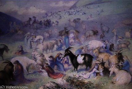 Wikioo.org - Encyklopedia Sztuk Pięknych - Malarstwo, Grafika Richard Dickie Doyle - The goat legend