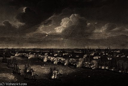 WikiOO.org - Encyclopedia of Fine Arts - Maalaus, taideteos Richard Westall - The Battle of Copenhagen in