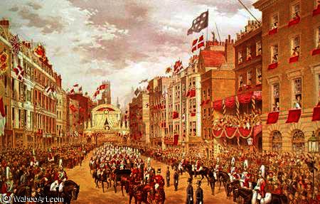 WikiOO.org - Енциклопедия за изящни изкуства - Живопис, Произведения на изкуството Robert Dudley - Wedding Procession of Edward