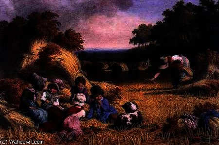 WikiOO.org - Encyclopedia of Fine Arts - Lukisan, Artwork Robert Hills - Harvest field