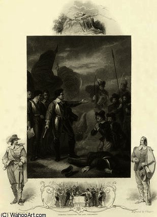 Wikoo.org - موسوعة الفنون الجميلة - اللوحة، العمل الفني Robert Smirke - Cromwell suppressing the mutiny in the army