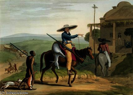 WikiOO.org - 백과 사전 - 회화, 삽화 Samuel Daniell - Boors Returning from Hunting