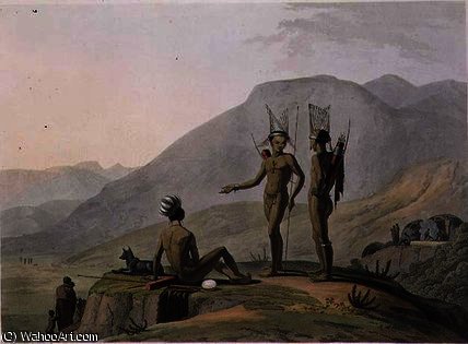 WikiOO.org - Enciclopedia of Fine Arts - Pictura, lucrări de artă Samuel Daniell - Bush-Men Hottentots Armed for an Expedition