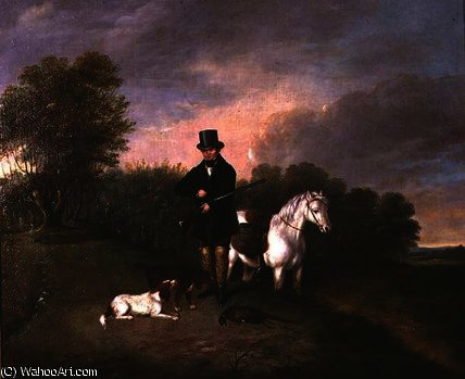 WikiOO.org - Encyclopedia of Fine Arts - Maľba, Artwork Samuel John Egbert Jones - Sportsman with dogs and game