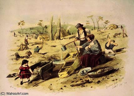 Wikioo.org - The Encyclopedia of Fine Arts - Painting, Artwork by Samuel Thomas Gill - Zealous gold diggers