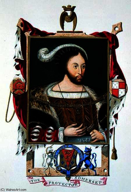 Wikioo.org - The Encyclopedia of Fine Arts - Painting, Artwork by Sarah Countess Of Essex - Portrait of Edward Seymour Lord Protector of Edward VI and Duke of Somerset from 'Memoir