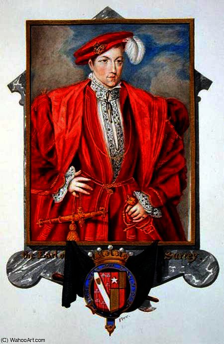 Wikioo.org - The Encyclopedia of Fine Arts - Painting, Artwork by Sarah Countess Of Essex - Portrait of Henry Howard Earl of Surrey from 'Memoirs of the Court of Queen Elizabeth