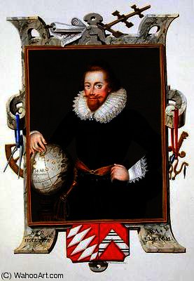 Wikioo.org - The Encyclopedia of Fine Arts - Painting, Artwork by Sarah Countess Of Essex - Portrait of Sir Walter Raleigh )