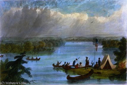 Wikioo.org - Encyklopedia Sztuk Pięknych - Malarstwo, Grafika Seth Eastman - Lake itsaca