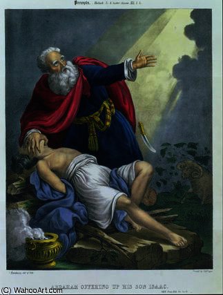 Wikioo.org - The Encyclopedia of Fine Arts - Painting, Artwork by Siegfried Detler Bendixen - Abraham Offering Up his Son Isaac