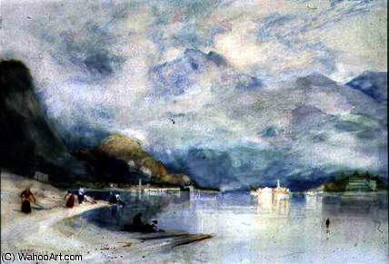 WikiOO.org - Enciclopedia of Fine Arts - Pictura, lucrări de artă Alfred Edward East - Lake Maggiore from Stresa