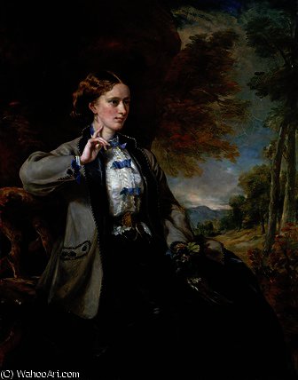 Wikioo.org - Die Enzyklopädie bildender Kunst - Malerei, Kunstwerk von Francis Grant - porträt von der hon . Frau Meynell-Ingram