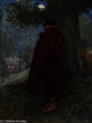 WikiOO.org - אנציקלופדיה לאמנויות יפות - ציור, יצירות אמנות James Dromgole Linton - The Earl of Bothwell at Night Watching the Solitary