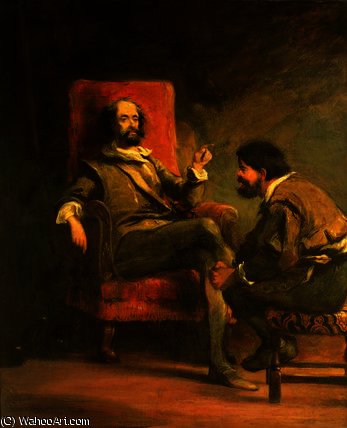 Wikioo.org - The Encyclopedia of Fine Arts - Painting, Artwork by John Gilbert - Don Quixote and Sancho Panza from Cervante's 'Don