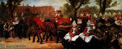 WikiOO.org - Εγκυκλοπαίδεια Καλών Τεχνών - Ζωγραφική, έργα τέχνης John Gilbert - The Prince and Princess of Wales on their Way