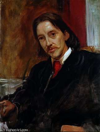 WikiOO.org - Encyclopedia of Fine Arts - Maľba, Artwork William Blake - Portrait of Robert Louis Stevenson
