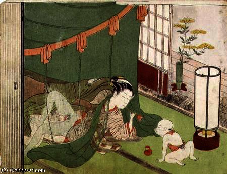 WikiOO.org - Енциклопедия за изящни изкуства - Живопис, Произведения на изкуството Suzuki Harunobu - Lovers on the road,