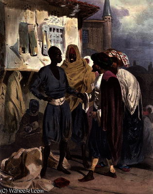 WikiOO.org - Encyclopedia of Fine Arts - Malba, Artwork Theodore Leblanc - The Slave Market at Ak-Hissar
