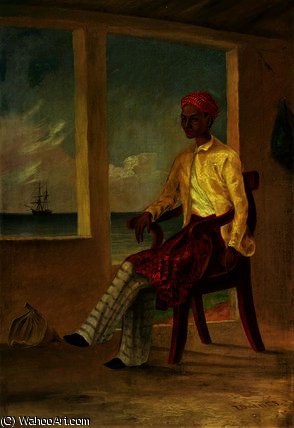 Wikioo.org - The Encyclopedia of Fine Arts - Painting, Artwork by Thomas Baines - A Malay native of Batavia at Copang