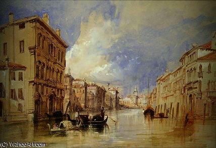 Wikioo.org - The Encyclopedia of Fine Arts - Painting, Artwork by Thomas Bush Hardy - Shipping off the Venetian Lagoon