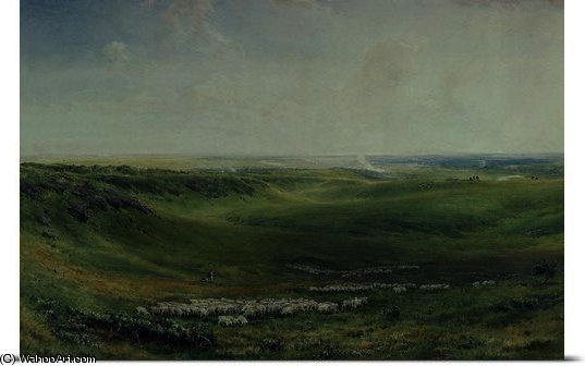 Wikioo.org - The Encyclopedia of Fine Arts - Painting, Artwork by Thomas Collier - Wide pastures, sussex