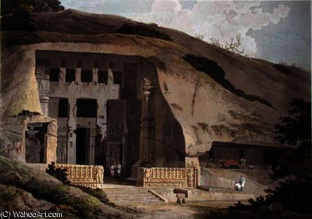 Wikioo.org – La Enciclopedia de las Bellas Artes - Pintura, Obras de arte de Thomas And William Daniell - excavado Templo  en  Isla