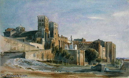 Wikioo.org - The Encyclopedia of Fine Arts - Painting, Artwork by Thomas Hartley Cromek - The Cathedral and Palace of the Popes