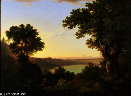 Wikioo.org - The Encyclopedia of Fine Arts - Painting, Artwork by Thomas Jones - Lake albano, italy,