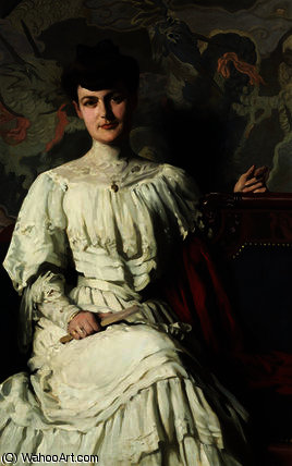WikiOO.org - אנציקלופדיה לאמנויות יפות - ציור, יצירות אמנות Thomas Pollock Anshutz - Portrait of Marthe Hientz