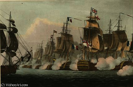 WikiOO.org - Encyclopedia of Fine Arts - Malba, Artwork Thomas Whitcombe - Battle of Trafalgar,