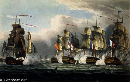 WikiOO.org – 美術百科全書 - 繪畫，作品 Thomas Whitcombe - 情况  的 HMS 自寻死路 后 死亡