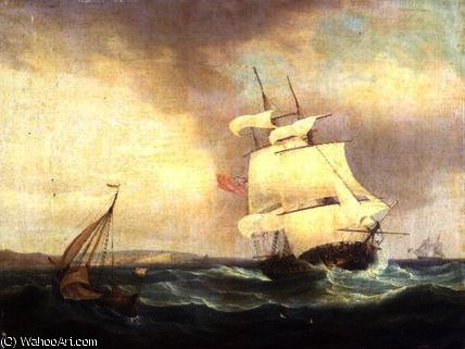 Wikioo.org - The Encyclopedia of Fine Arts - Painting, Artwork by Thomas Whitcombe - Stormy weather