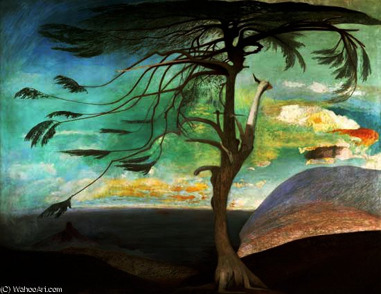 Wikioo.org – La Enciclopedia de las Bellas Artes - Pintura, Obras de arte de Tivadar Kosztka Csontváry - El cedro solitario