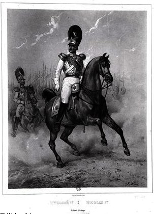 WikiOO.org - Encyclopedia of Fine Arts - Målning, konstverk Jean Victor Adam - Portrait of Nicholas I Pavlovich on horseback