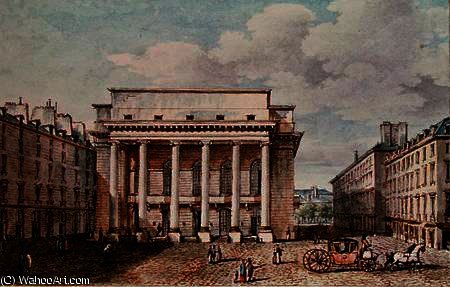 WikiOO.org - Encyclopedia of Fine Arts - Målning, konstverk Victor Jean Nicolle - View of the Facade of the Theatre Italien