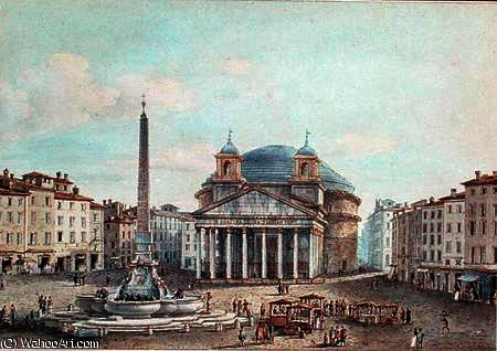 Wikioo.org - The Encyclopedia of Fine Arts - Painting, Artwork by Victor Jean Nicolle - View of the Pantheon