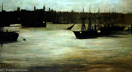 Wikioo.org - The Encyclopedia of Fine Arts - Painting, Artwork by Walter Greaves - Cheyne Walk from Battersea