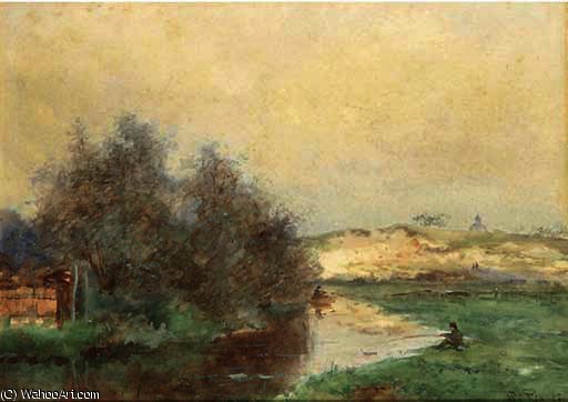 WikiOO.org - אנציקלופדיה לאמנויות יפות - ציור, יצירות אמנות Willem Cornelis Rip - Fishermen in the dunes