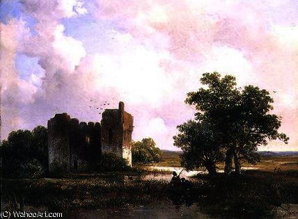 Wikioo.org - The Encyclopedia of Fine Arts - Painting, Artwork by Willem Roelofs - Landscape with ruins