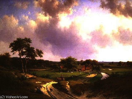 Wikioo.org - The Encyclopedia of Fine Arts - Painting, Artwork by Willem Vester - An extensive landscape with a farm