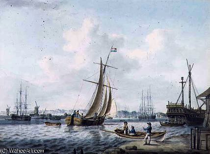 Wikioo.org - The Encyclopedia of Fine Arts - Painting, Artwork by William Anderson - A View of Greenwich and Deptford showing the Royal