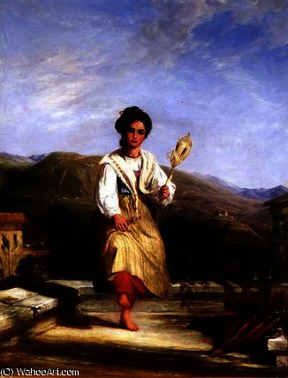Wikioo.org - The Encyclopedia of Fine Arts - Painting, Artwork by William Collins - A Girl of Sorrento