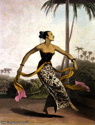 Wikioo.org - The Encyclopedia of Fine Arts - Painting, Artwork by Thomas And William Daniell - A Ronggeng or Dancing Girl
