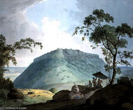 WikiOO.org - Encyclopedia of Fine Arts - Lukisan, Artwork Thomas And William Daniell - South East View of Hill Fort of Bijaigaih, Bihar