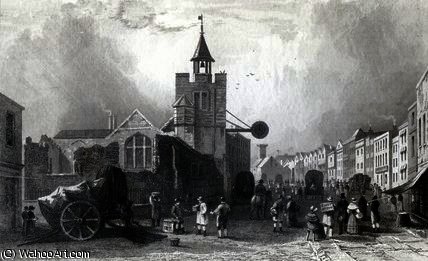Wikioo.org - The Encyclopedia of Fine Arts - Painting, Artwork by William Henry Bartlett - High St. with the Church of St. Nicholas